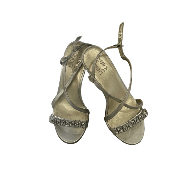 Naturalizer Shoes - Naturalizer Kia Silver Rhinestone Heels Ankle Strap Women's 7